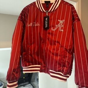 Anthropologie Red Bomber Jacket